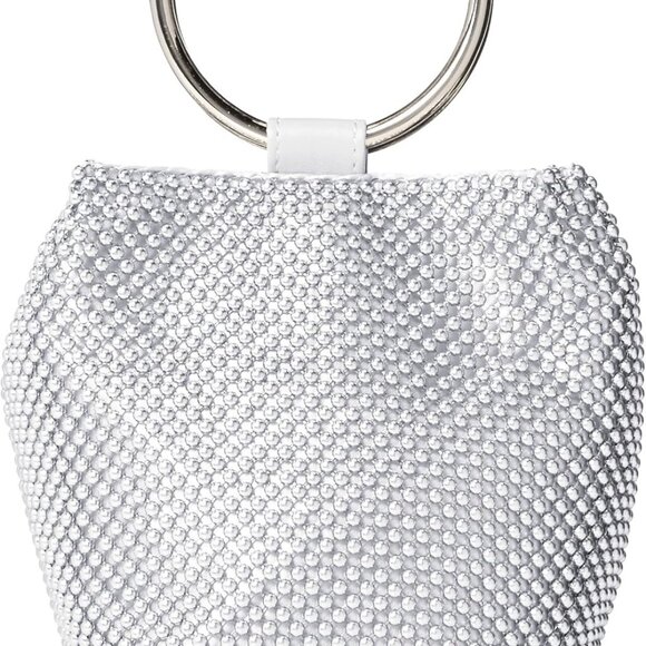 Womens Gwen Ball Mesh Ring Wristlet Pouch Clutch